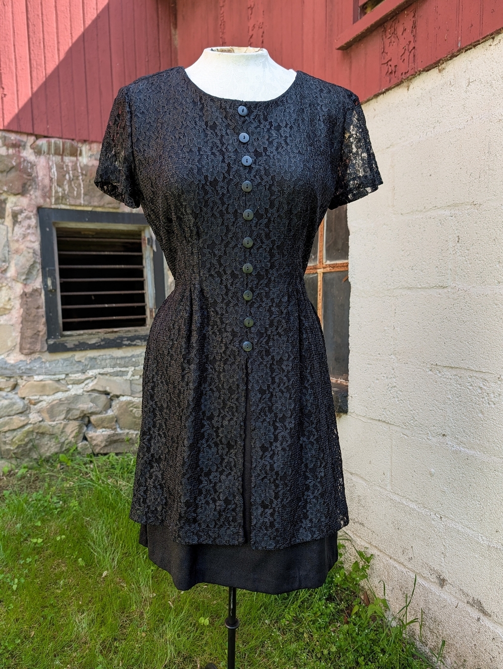 90s Black Lace Dress